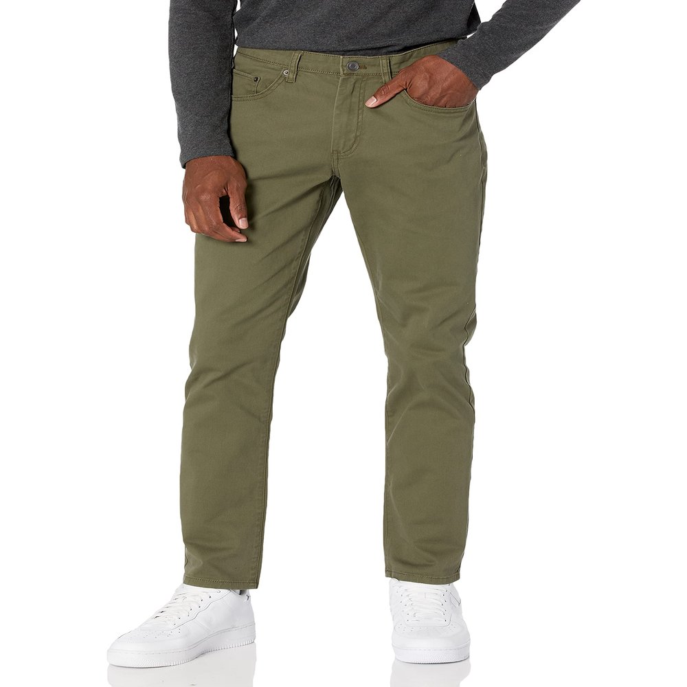 Amazon Essentials Men's 5-Pocket Stretch Twill Casual Pants, Olive, 32W x 33L