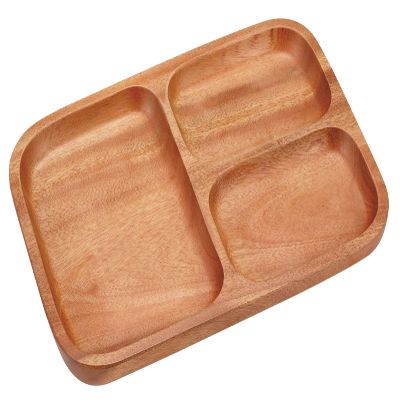 Captain Stag UP-2609 Wooden Tableware Plate, Square Shape, Divider Plate 3, Woodbreath