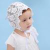 Baby Little Kids Toddlers Breathable Lacy Bonnet Eyelet Cotton Adjustable Sun Protection Hat (White-4) view 3