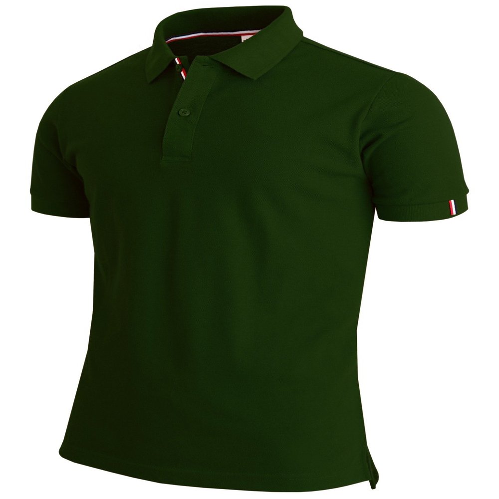 BCPOLO Men's Polo Shirt Solid Short Sleeve Classic Pique Polo Shirt Green-S (Asia-L)