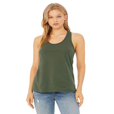 Bella + Canvas Ladies' Jersey Racerback Tank M MILITARY GREEN