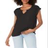 A. Byer Junior's Cuffed Cap Sleeve Top, Black, X-Large view 1