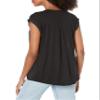 A. Byer Junior's Cuffed Cap Sleeve Top, Black, X-Large view 2