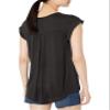 A. Byer Junior's Cuffed Cap Sleeve Top, Black, X-Large view 3