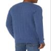 Amazon Essentials Men's Crewneck Cable Cotton Pullover Sweater, Blue Heather, Medium view 2
