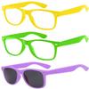 3 Pairs Kids Sunglasses Clear Lens Yellow Green, Smoke Polarized Lens Purple UVB protection view 1