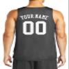 Custom Reversible Basketball Jersey - Front and Back (Adult Medium, Iron Grey) view 3