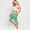 YELETE Side Pocket Performance Capri Leggings Dusty Jade Color Size M view 3