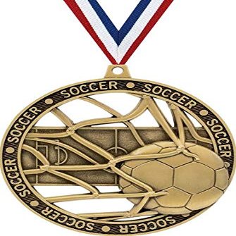 3" Soccer Medals, Massive Rimz Soccer Gold Medal Award 10 Pack Prime