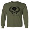 0143. Spartan Molon Labe Military Patriotic Greek Helment Graphic Men's Long Sleeve t Shirt (Olive, 2X Large) view 1