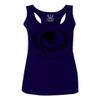 0143. Spartan Molon Labe Military Patriotic Greek Helment Graphic Women's Tank Top Racerback (Navy Blue, Large) view 1