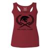 0143. Spartan Molon Labe Military Patriotic Greek Helment Graphic Women's Tank Top Racerback (Maroon, Small) view 1