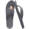 KuaiLu Mens Flip Flops Arch Support Comfortable Cushion Memory Foam Recovery Walking Waterproof Leather Thong Sandals Orthotic Plantar Fasciitis Summer Casual Beach Pool Slip on Slippers Grey Size 12 view 1