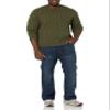 Amazon Essentials Men's Crewneck Cable Cotton Sweater, Olive Heather, X-Large view 4