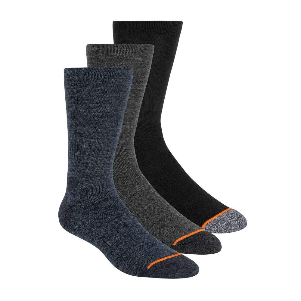 Weatherproof Men's Men's 3 Pack Crew Socks Sockshosiery, Dark Blue, 10-13