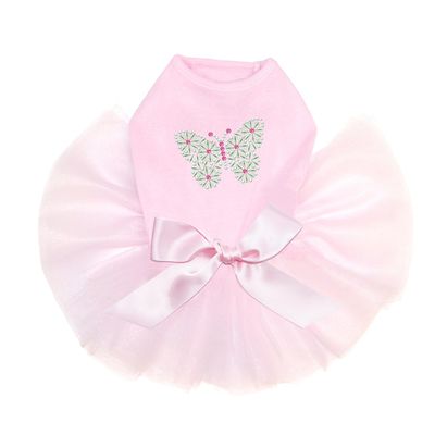 Dog in the Closet Green Nailhead Butterfly - Bling Rhinestone Tutu Dress, 2XL Pink