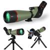 Gosky 2019 Updated 20-60x80 Spotting Scope with Tripod, Carrying Bag and Smartphone Adapter - BAK4 Angled Telescope - Waterproof Scope for Target Shooting Hunting Bird Watching Wildlife Scenery, SP5 view 1
