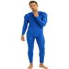 CHICTRY Adult Men One Piece Skin Tight Bodysuit Spandex Footless Jumpsuit Athletic Dance Leotard Blue X-Large view 2