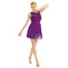 YEAHDOR Women Contemporary Lyrical Dress Chiffon Ballet Leotard Dress Modern Dance Costume Purple Large view 3