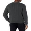 Amazon Essentials Men's Crewneck Cable Cotton Sweater, Charcoal Heather, Small view 2