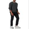 Amazon Essentials Men's Crewneck Cable Cotton Sweater, Charcoal Heather, Small view 4