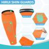 HiRui Soccer Shin Guards Shin Pads for Kids Youth Adult, Calf Compression Sleeve with Honeycomb Pads, Support for Shin Splint Baseball Boxing Kickboxing MTB, Lightweight(1PAIR)(Orange, L) view 3