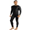inlzdz Men's Spandex One Piece Mock Neck Long Sleeve Full Bodysuit Unitard Zentai Costume Black XX-Large view 3