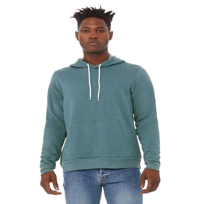 Bella + Canvas Unisex Sponge Fleece Pullover Hoodie L HTHR DEEP TEAL