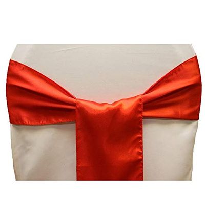 ShineBear 6x108inch Satin Chair Cover Sash Bow 20 Colors Wedding Party Banquet Decorations Gift Package Fabric Dress Belt - (Color: Red)
