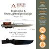 Bushcraft Knife Full Tang Hunting Knife with Holster, Fixed Blade Knife Full Tang Survival Knife with Sheath, 12 Inch Maple Wood Handle Tactical Knife view 3