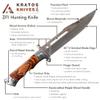 Bushcraft Knife Full Tang Hunting Knife with Holster, Fixed Blade Knife Full Tang Survival Knife with Sheath, 12 Inch Maple Wood Handle Tactical Knife view 4