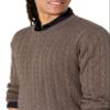 Amazon Essentials Men's Crewneck Cable Cotton Pullover Sweater, Brown Heather, XX-Large view 3