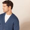 Amazon Essentials Men's Cotton Cardigan Sweater, -Blue Heather, X-Large view 4