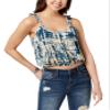 American Rag Juniors Tie Dyed Crop Top Oxford Tan Combo M view 1