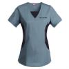 Personalized Customizable Embroidered Women's Scrub Top Steel Grey view 1