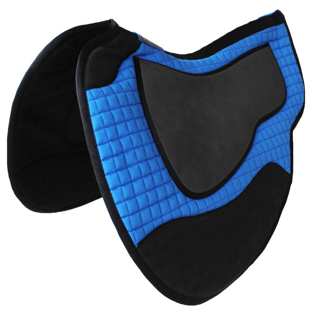 CHALLENGER Horse Quilted Endurance Contoured Barrel Gel Comfort Saddle Pad Blue 39185RB
