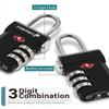 Fosmon TSA Approved Luggage Locks, 3 Digit Combination, 3 Pack Black view 3
