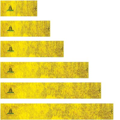 White Water Archery Laminated Vintage Yellow Gadsden Don't Tread On Me Flag 15pc Pack Arrow Wraps Choose Length (9, 1.12)
