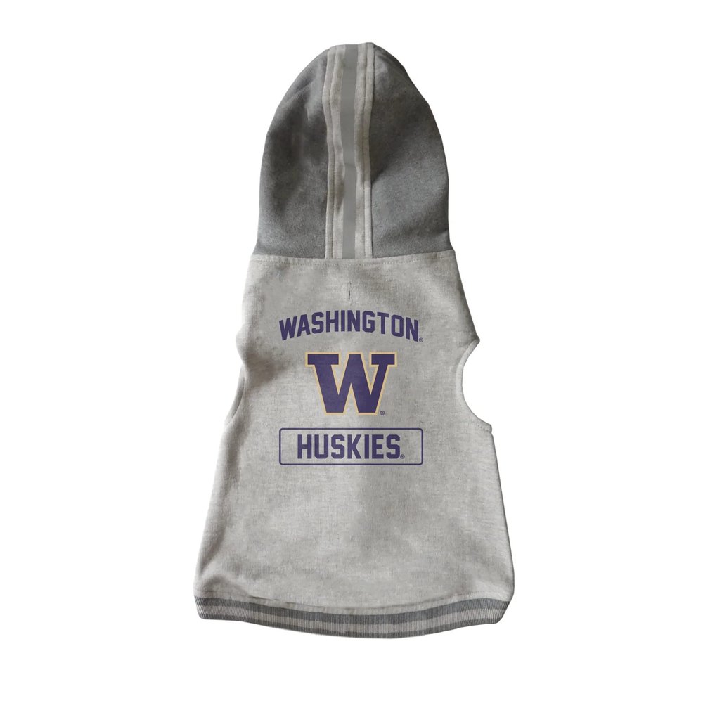 Littlearth NCAA Washington Huskies Pet Hooded Crewneck, Team Color, Medium