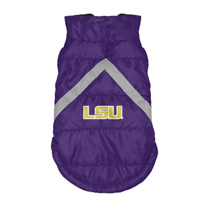 Littlearth Unisex-Adult NCAA LSU Tigers Pet Puffer Vest, Team Color, Medium
