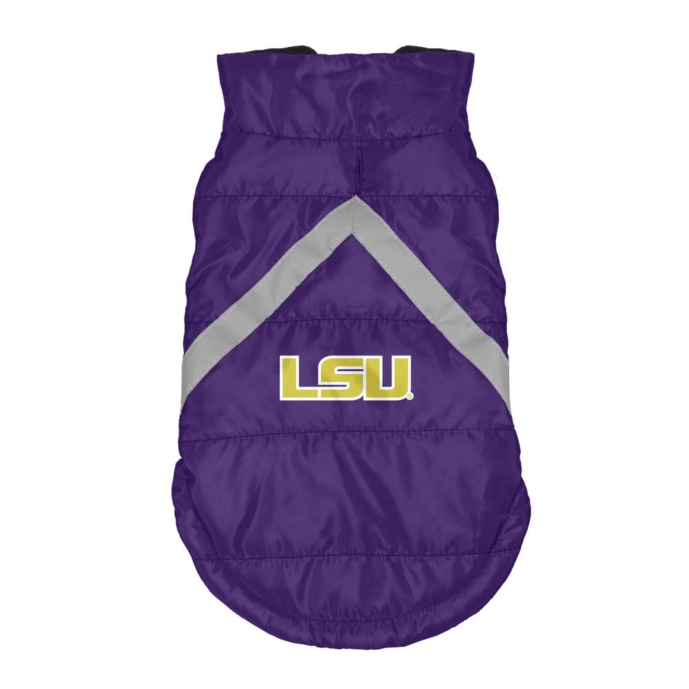 Littlearth Unisex-Adult NCAA LSU Tigers Pet Puffer Vest, Team Color, Medium