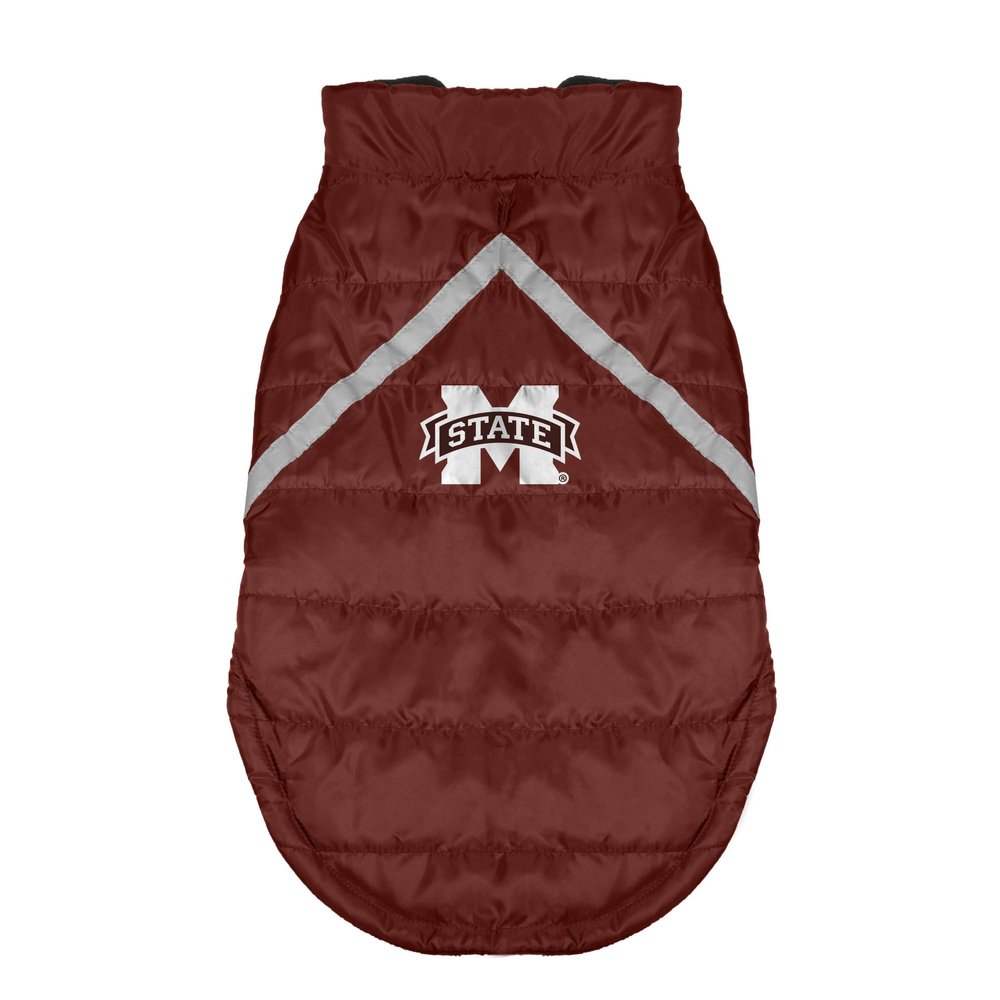 Littlearth Unisex-Adult NCAA Mississippi State Bulldogs Pet Puffer Vest, Team Color, X-Large