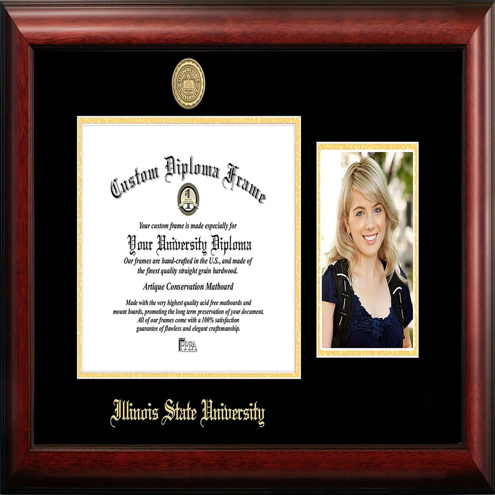 Campus Images Illinois State 11 x 8.5 Inches Gold Embossed Diploma Frame with 5 x 7 Inches Portrait