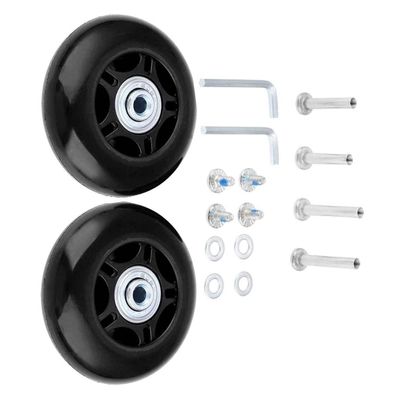 Ricrrover Luggage Suitcase Wheels Kit 84x24mm/3.3"x0.94" w/ 6mm ABEC 608zz Inline Outdoor Skate Replacement Wheels, Set of (2) (OD:84 W:24 ID:6 Axles:35&40mm)