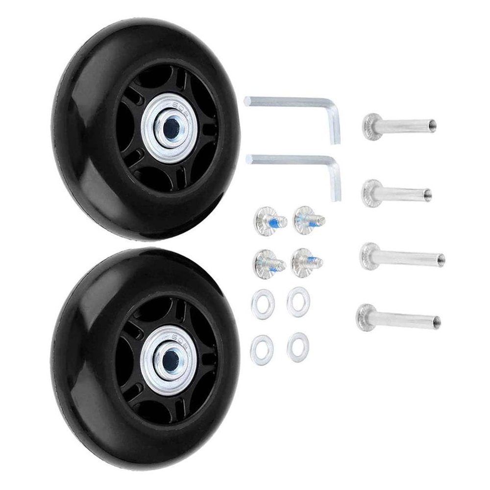 Ricrrover Luggage Suitcase Wheels Kit 84x24mm/3.3"x0.94" w/ 6mm ABEC 608zz Inline Outdoor Skate Replacement Wheels, Set of (2) (OD:84 W:24 ID:6 Axles:35&40mm)