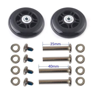 Ricrrover Luggage Suitcase Wheels Replacement Kit OD 90 * 24mm/3.54 * 0.94in w/ 6mm abec 608zz skate Inline Outdoor Skate Wheels, Set of (2) (OD:90 W:24 ID:6 Axles:35/40mm)