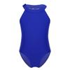 Agoky Girls Floral Lace Ballet Dance Leotard Turtle Neck Retro Gymnastics Unitard Biketard Training Practice Outfit Dancewear Blue (Halter Lace Back) 5-6 Years view 2