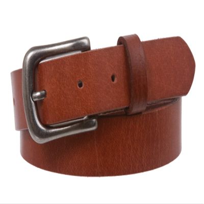 Kids Snap On Top Grain Vintage Genuine Leather Belt, Tan | 30 Inch