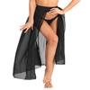 ACSUSS Women's Summer Sheer Mesh Ankle Length Beach Double Side Slit Maxi Skirt Black XL view 1