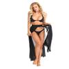 ACSUSS Women's Summer Sheer Mesh Ankle Length Beach Double Side Slit Maxi Skirt Black XL view 4